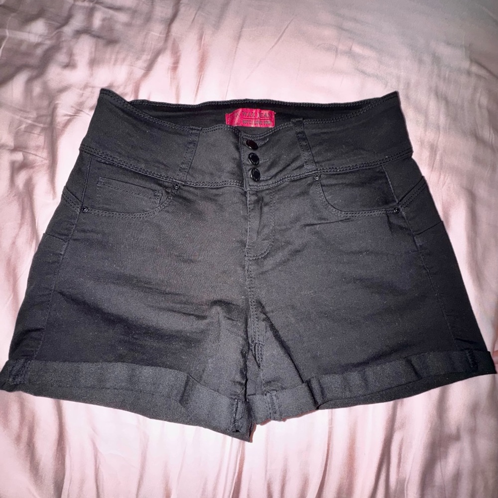 Wax Jean High Waist Black Women's Shorts